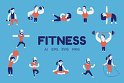 Fitness Characters, a Healthcare Illustration by RudenkoArts (Thumbnail 1 of 2)