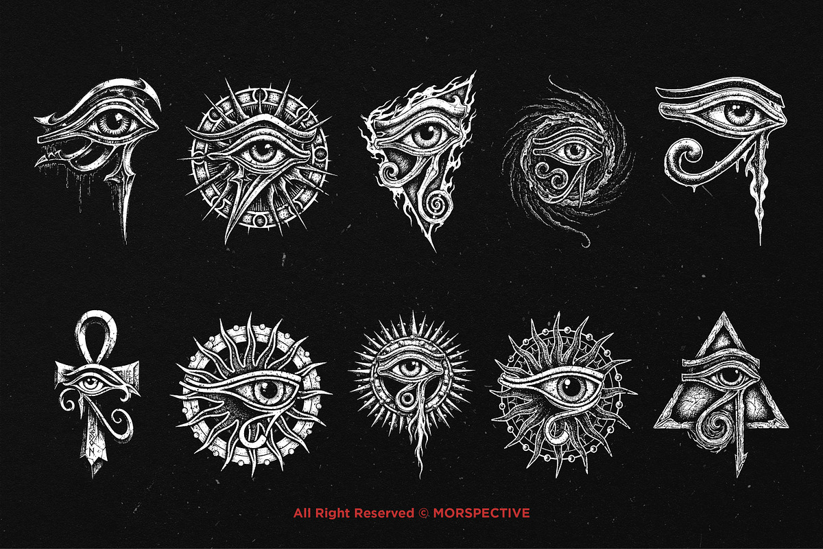 10 Bundle Dark Art Horus Eye Egypt, an Illustration by Morspective (Photo 6 of 7)