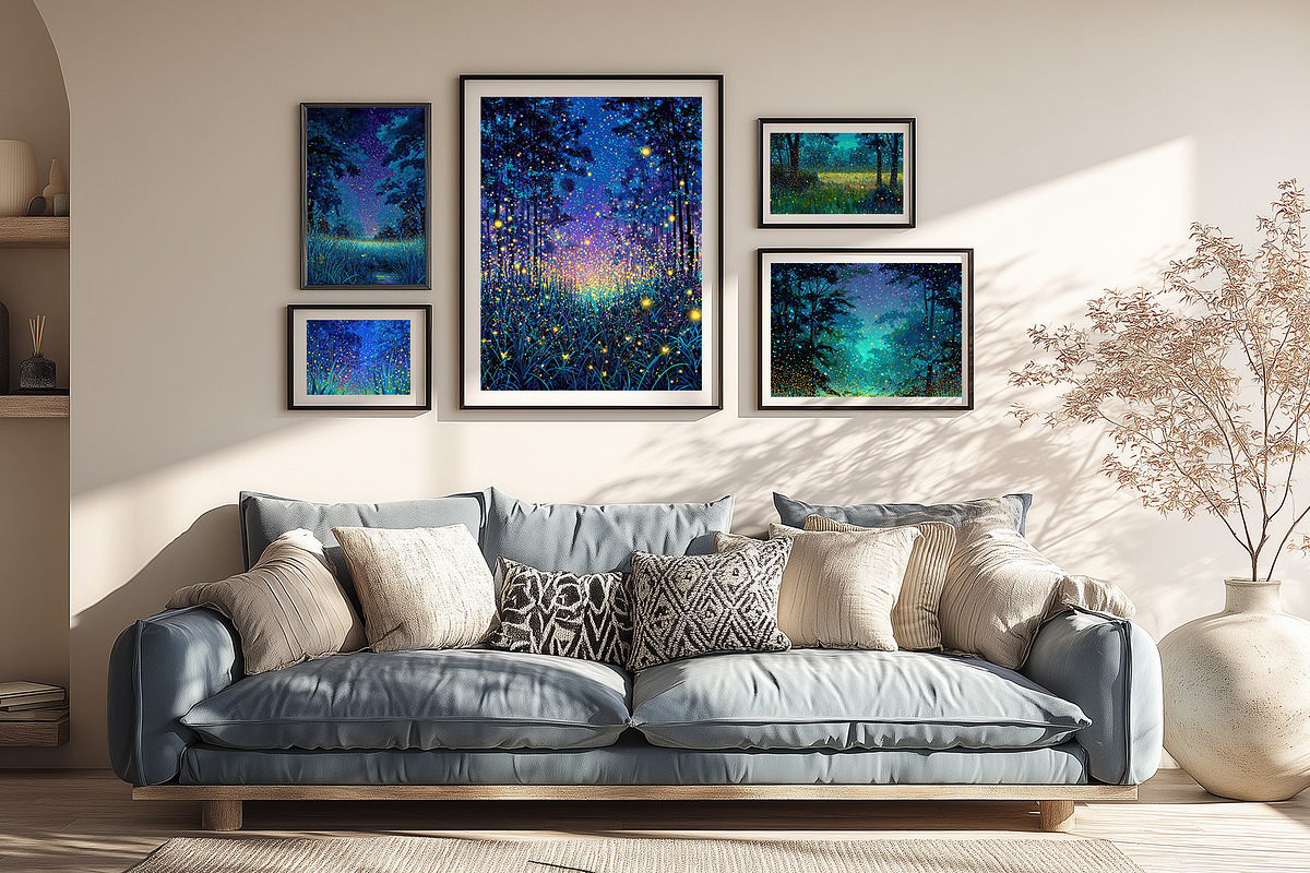 Dreamy Forest Night Illustration, a Decorative Illustration by Housui Patterns (Photo 6 of 12)