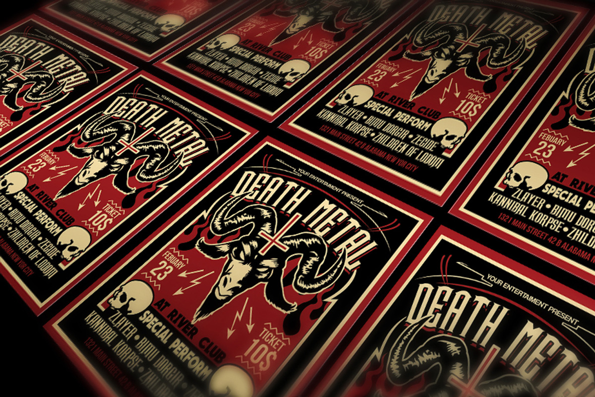 Death Metal Satanic Poster Flyer, a Flyer Template by Muhamad Iqbal hidayat (Photo 2 of 4)