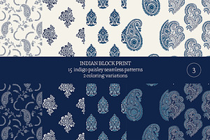 Blue Indian Block Print: Paisley