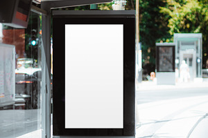 Bus shelter ad mockup, a Business Photo by SkyNext