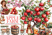 Apple Farm Watercolor, an Illustration by Designworld (Thumbnail 1 of 5)