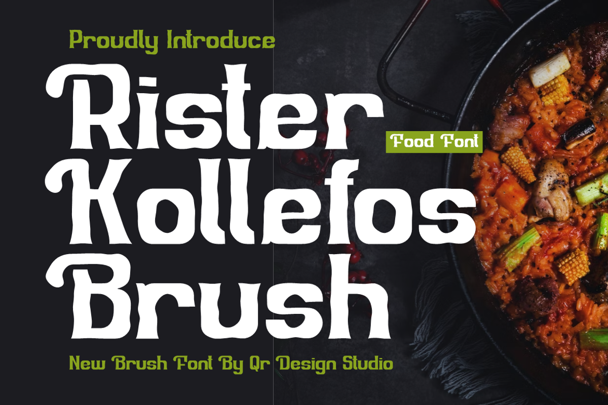 Rister Kollefos Brush, a Handwritten Font by QR Design Studio (Photo 1 of 9)