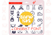 Camping Icons - Dingbat Font, a Symbol Font by WADLEN (Thumbnail 1 of 7)