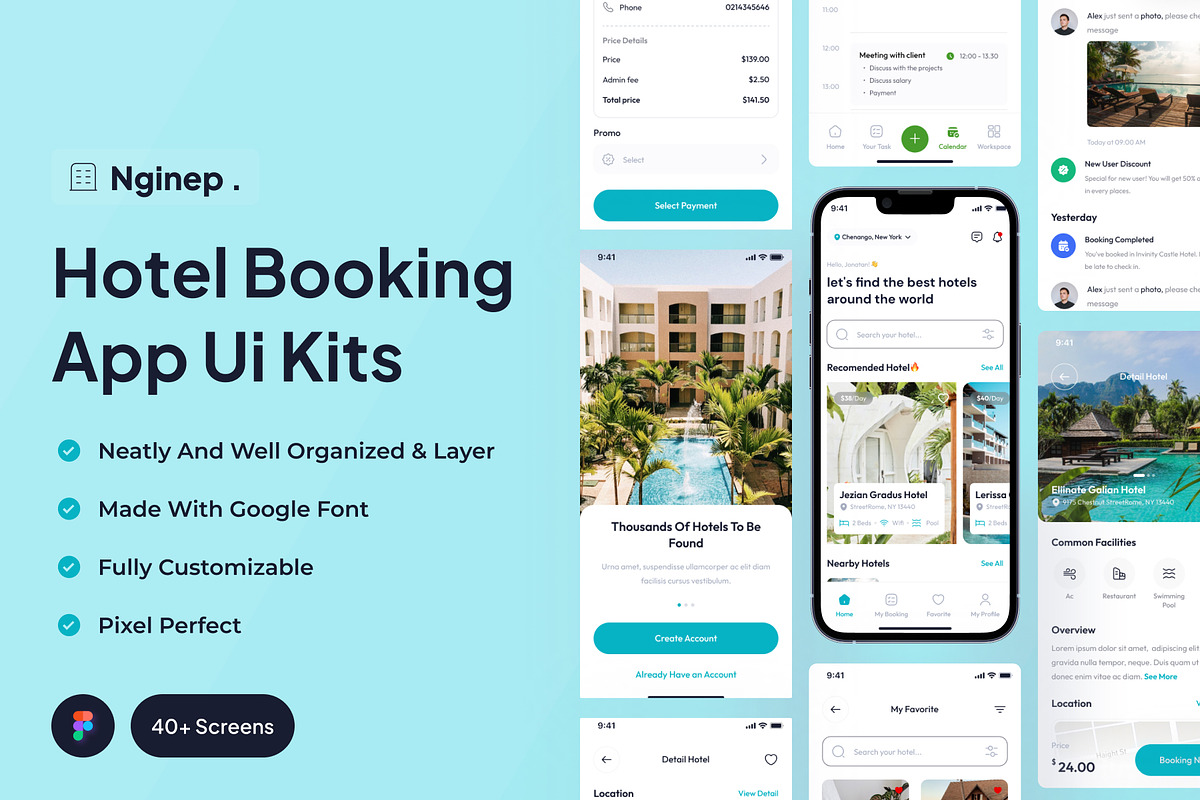Nginep - Hotel Booking App Ui Kits, an UI Kit Template by Minialis (Photo 1 of 6)