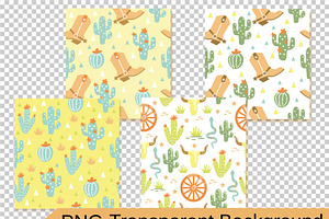 Seamless Wild West Baby Decor PNG