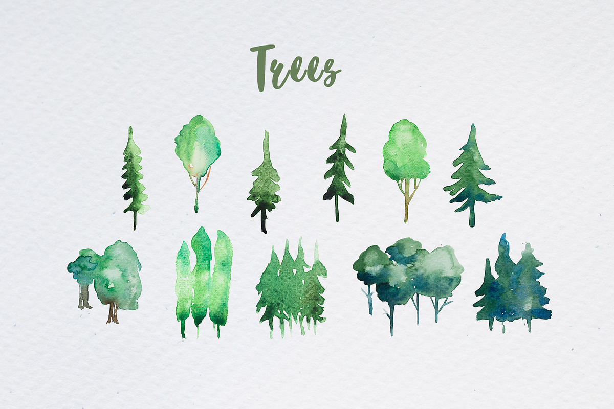 My Watercolor Map Clipart Set, an Animal Illustration by ArtCreationsDesign (Photo 3 of 7)