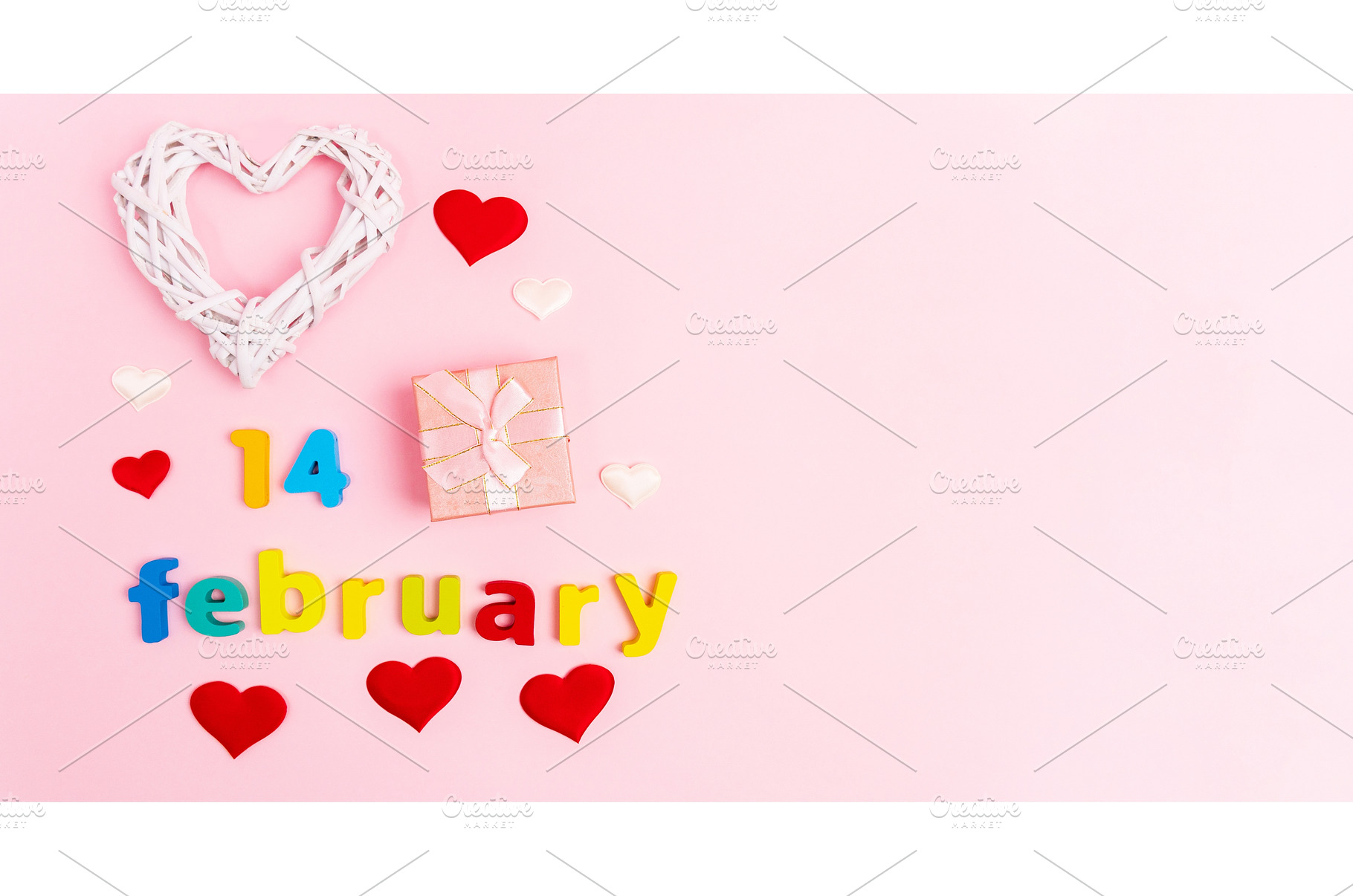 Gift and hearts pink background with, a Holiday Photo by darksoul72