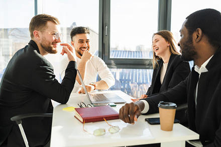 Group of business partners, a Photo by borodai94