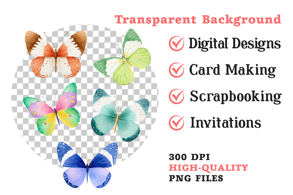 Watercolor Butterfly Clipart Bundle, an Illustration by Dream Creation (Photo 6 of 6)