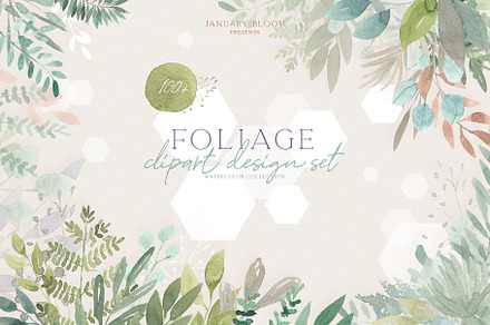 Handmade Foliage watercolour herbs