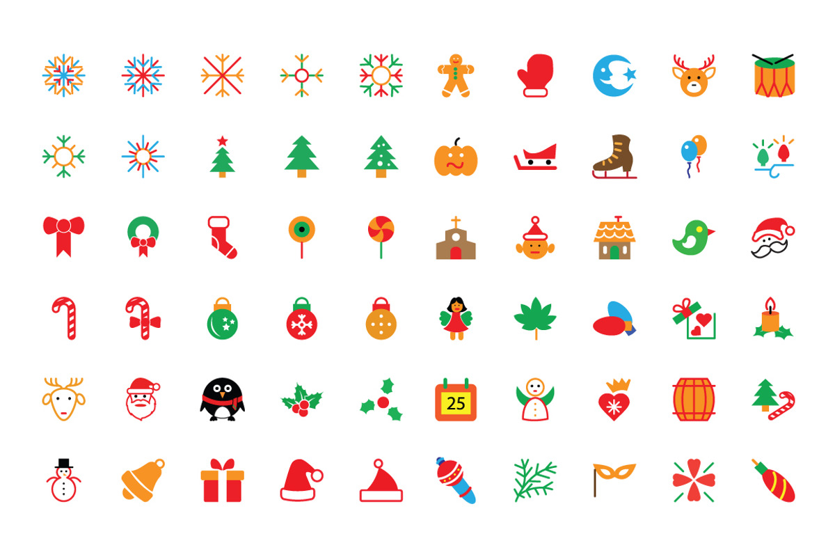 100 Merry Christmas Vector Icons preview 2