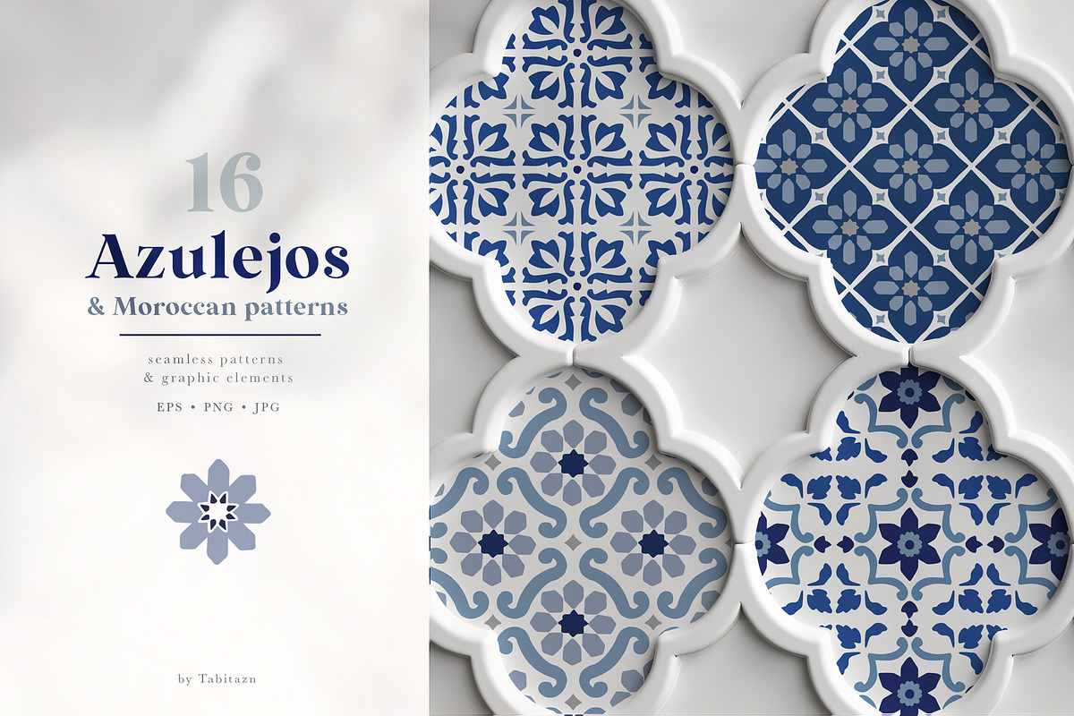 Azulejos & Moroccan patterns, a Pattern Graphic by Tabita's shop (Photo 1 of 8)
