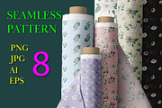 Fragrant white flowers, a Pattern Graphic by Digital illustration shop (Thumbnail 1 of 6)