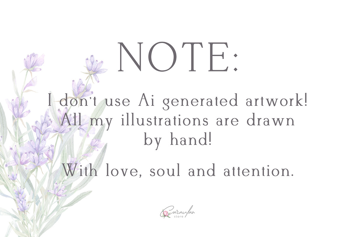 Lavender Watercolor Clipart, an Object Illustration by CaraulanStore (Photo 9 of 9)