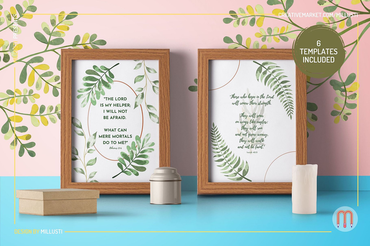 Encouraging Bible Verse Watercolor, an Object Graphic by Millusti (Photo 7 of 10)