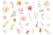 Watercolor Dahlias & Roses Flowers, an Illustration by GraphicsDish (Thumbnail 2 of 4)