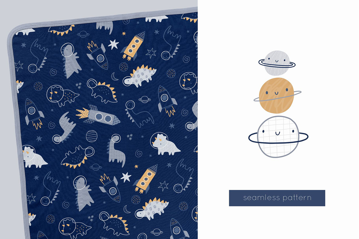 Cute Dinosaur Space Explorer, an Animal Illustration by Barkova Nadya (Photo 6 of 6)