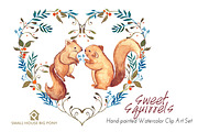 Sweet Squirrels -Huge Watercolor Set, an Animal Illustration by SmallHouseBigPony (Thumbnail 6 of 14)