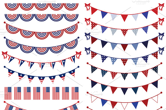 Patriotic Bunting Vectors Clipart