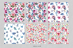 Seamless Floral Patterns Bundle