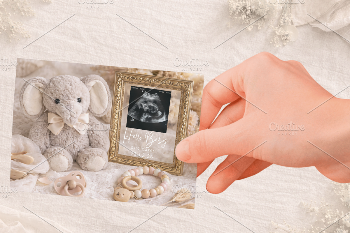 Neutral Baby Announcement Template, a Social Media Template by Digiteve (Photo 1 of 6)