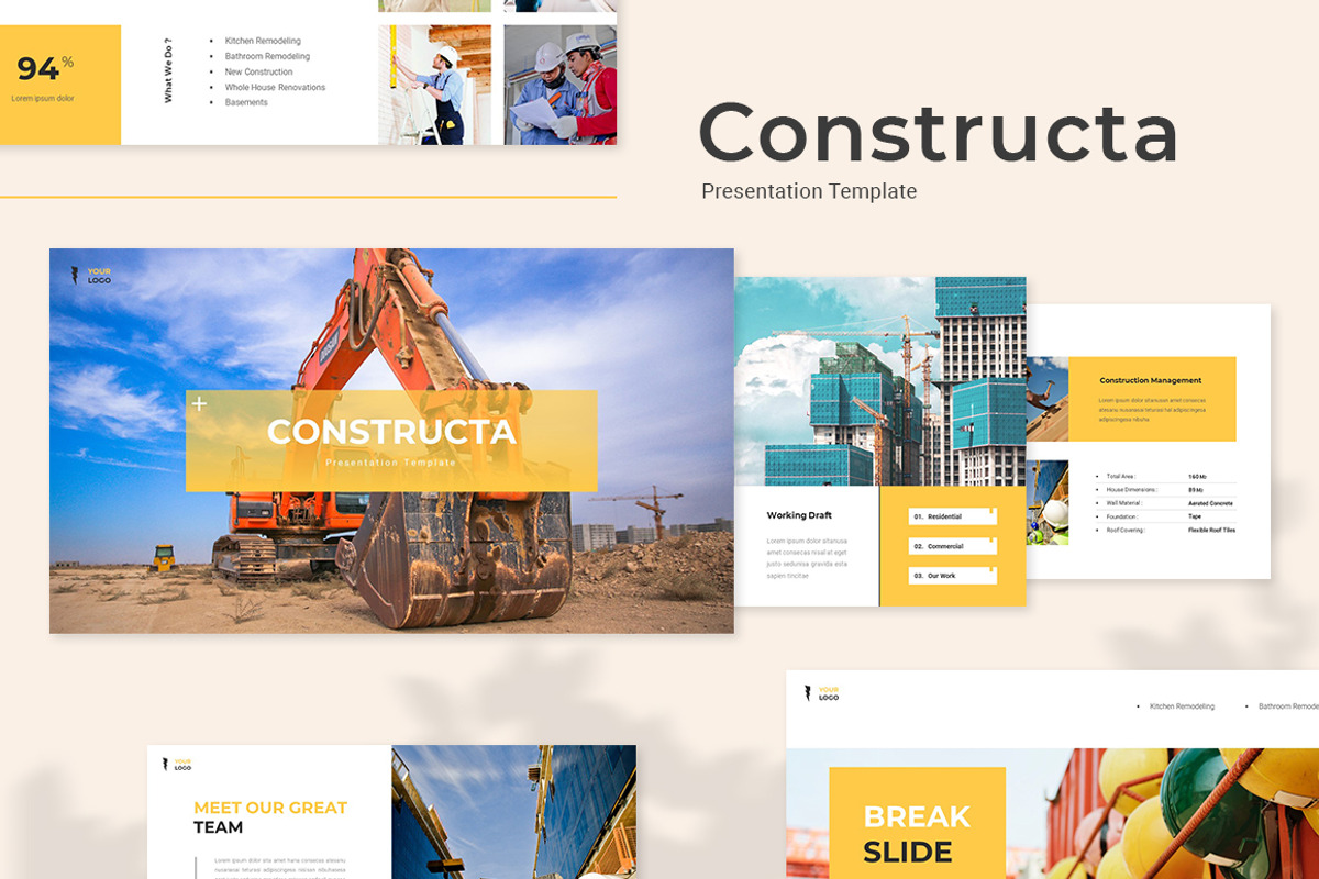 Constructa - Construction Powerpoint, a Presentation Template by Design Persona (Photo 1 of 5)