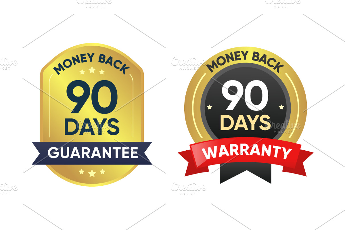 90 Days Money Back Guarantee Badge, an Illustration by Soufone