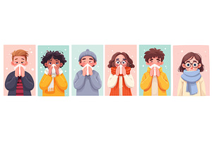 Children nose blow, Cartoon kids, an Object Illustration by Stock-Smart-Start