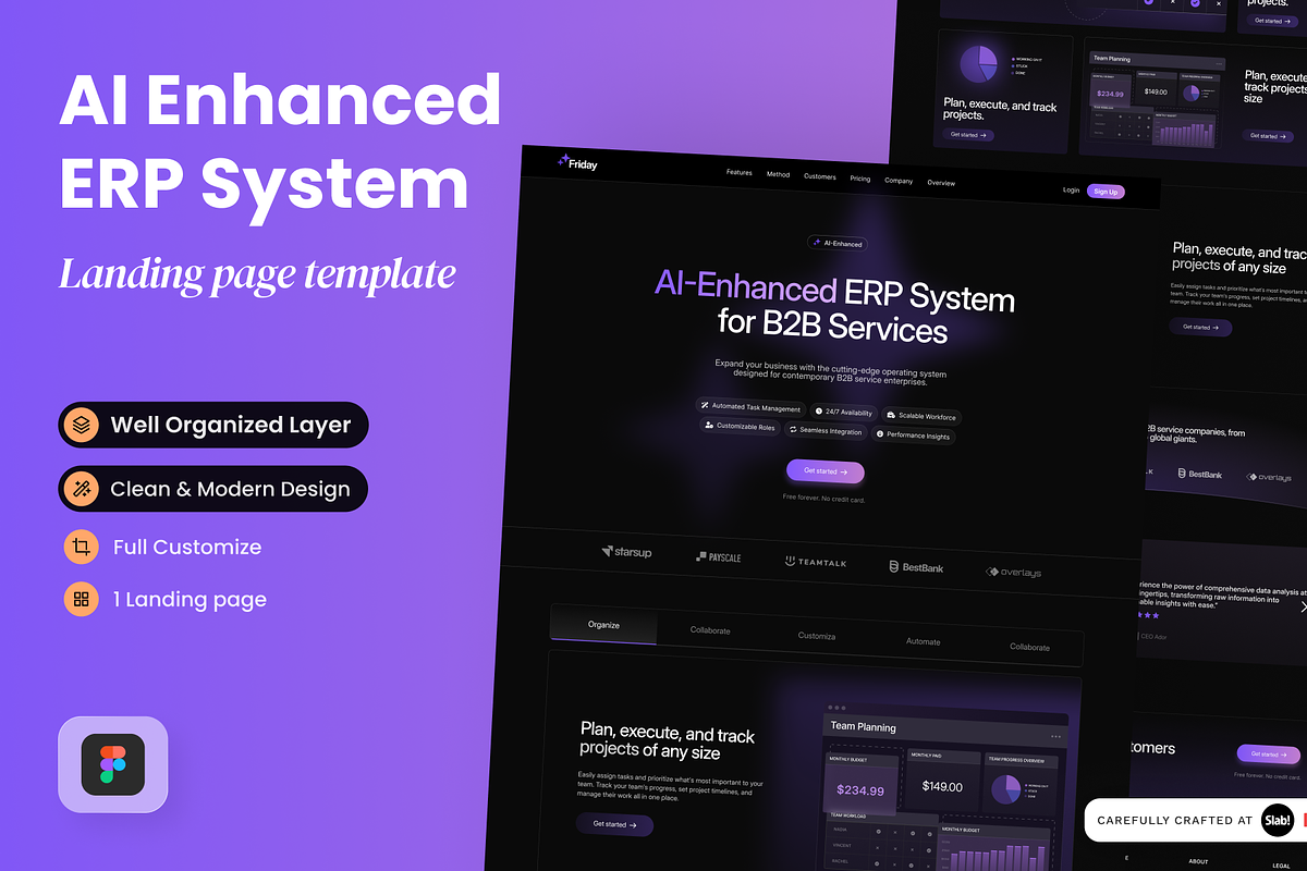 Al ERP System Website Landing Page, a Landing Page Template by SLAB! Design (Photo 1 of 3)