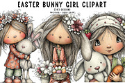 Easter Bunny Girl Clipart, an Illustration by CreationArt (Thumbnail 1 of 6)