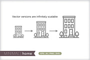 Minimal home icons, an Outline Icon by Picture Window (Thumbnail 4 of 5)