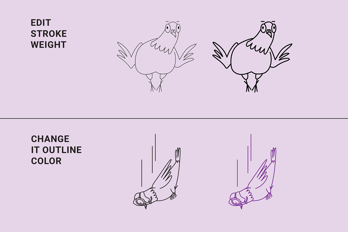 23 Funny pigeons vector illustration, an Animal Illustration by Yanakicc (Photo 4 of 9)