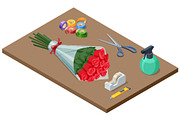 Flower bouquet preparation with, a Person Illustration by Golden Sikorka (Thumbnail 2 of 3)