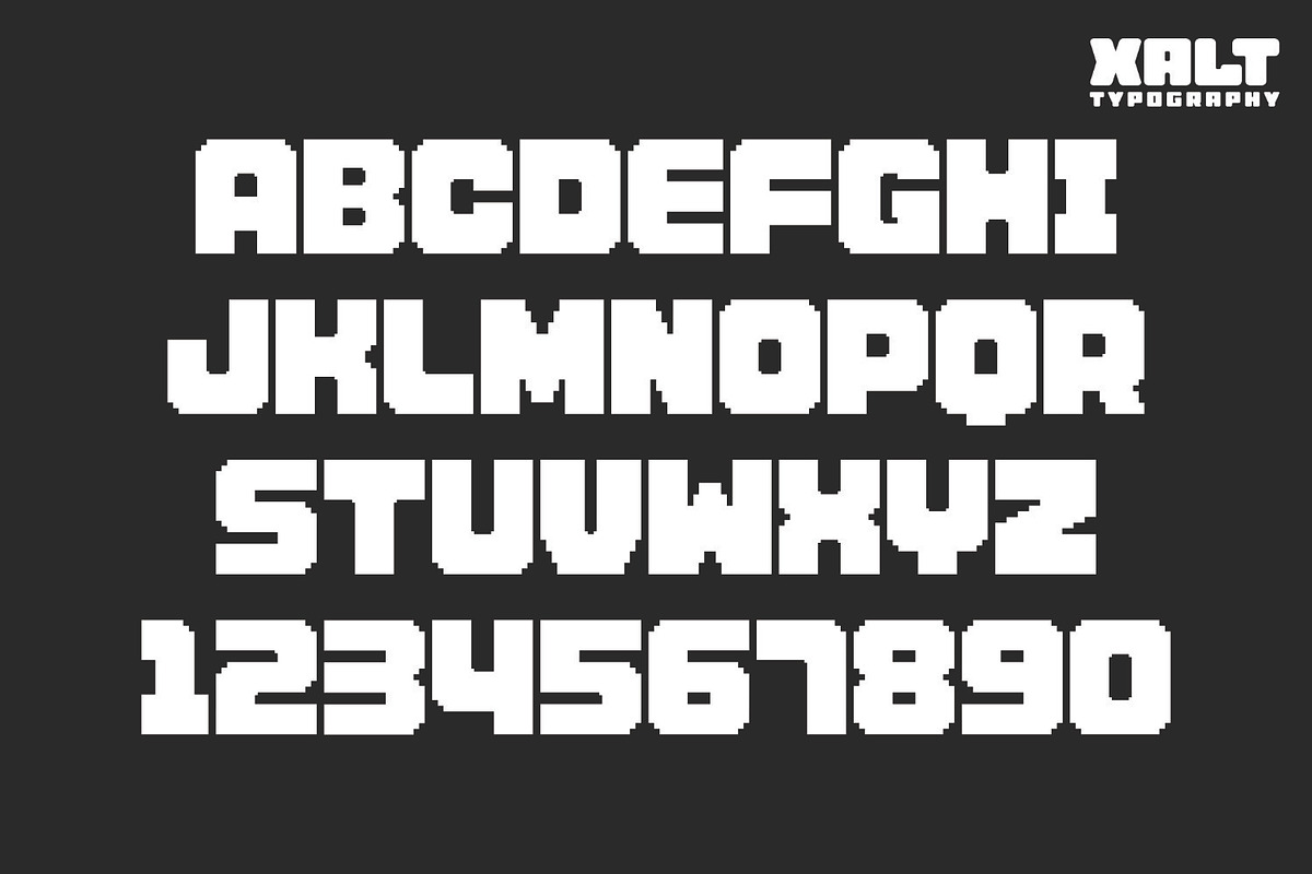 Pixel Hype – Bold Pixel Display Font, a Sans Serif Font by XALT Typography (Photo 3 of 6)