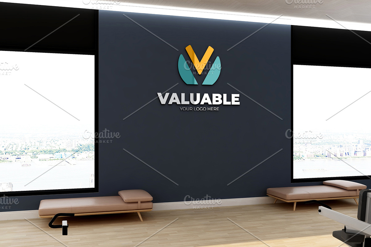 Gym Wall Logo Mockup PSD, a Product Mockup by Ayy (Photo 3 of 24)
