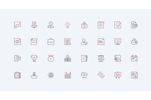 Financial analytics finance icons, a Finance Illustration by Lemberg Vector