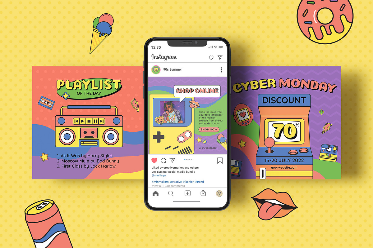 90s Summer Instagram Template, a Social Media Template by muhisya (Photo 9 of 14)