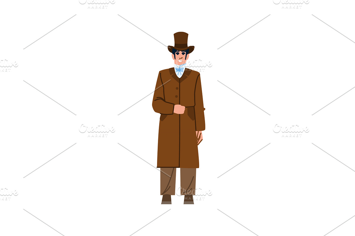 Gentleman wearing top hat and brown, a Person Illustration by pikepicture
