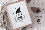 Nordic Christmas animals & gnomes, an Animal Illustration by polikarpovaart (Thumbnail 2 of 12)