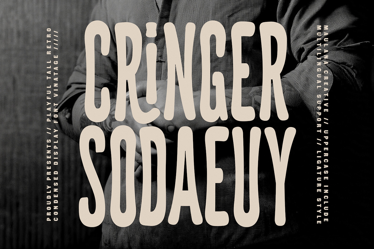Cringer Sodaeuy Playful Condensed, a Sans Serif Font by Maulana Creative (Photo 1 of 7)