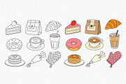 Hand drawn coffee bakery and dessert, a Food Illustration by kaisorn (Thumbnail 3 of 3)