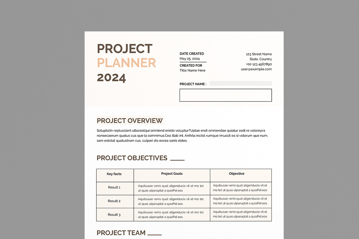 Project Planner Template, a Stationery Template by MightyDesign (Photo 2 of 10)