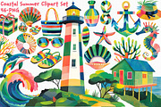 Coastal Summer Clipart Set, an Illustration by Libby Wishes (Thumbnail 1 of 7)