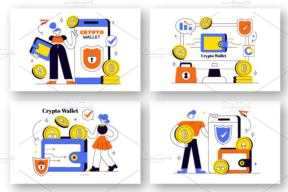 10 Crypto Wallet Illustration, a Finance Illustration by denayunebgt (Photo 2 of 4)