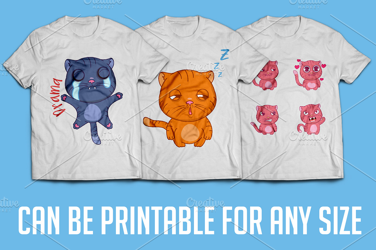 Funny Cat Stickers & prints, an Animal Illustration by VioSilent (Photo 3 of 5)