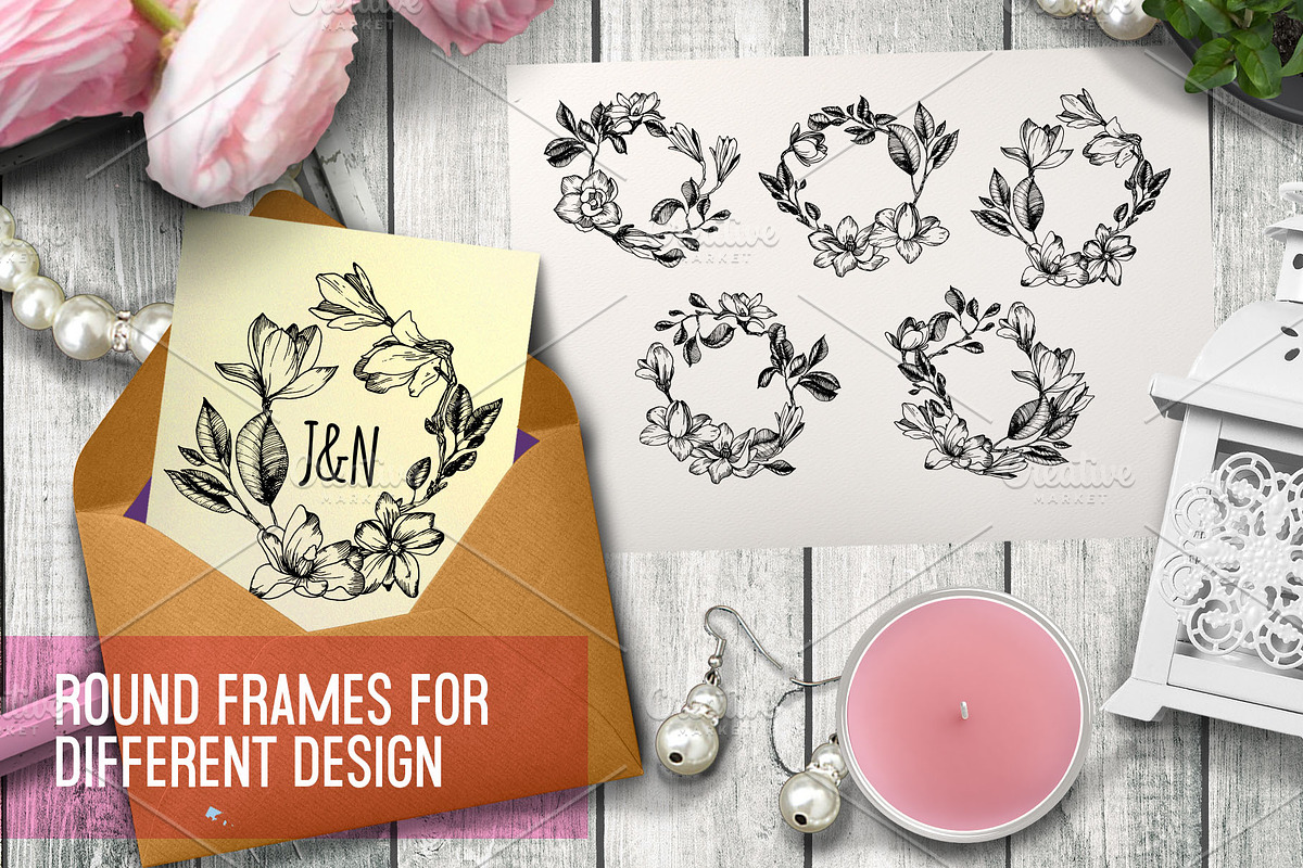 Magnolia in engraving style. Part 2, a Decorative Illustration by Alena Kaz (Photo 4 of 5)