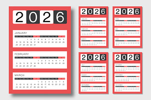 Modern 2026 Wall Calendar Design, a Print Template by MightyDesign