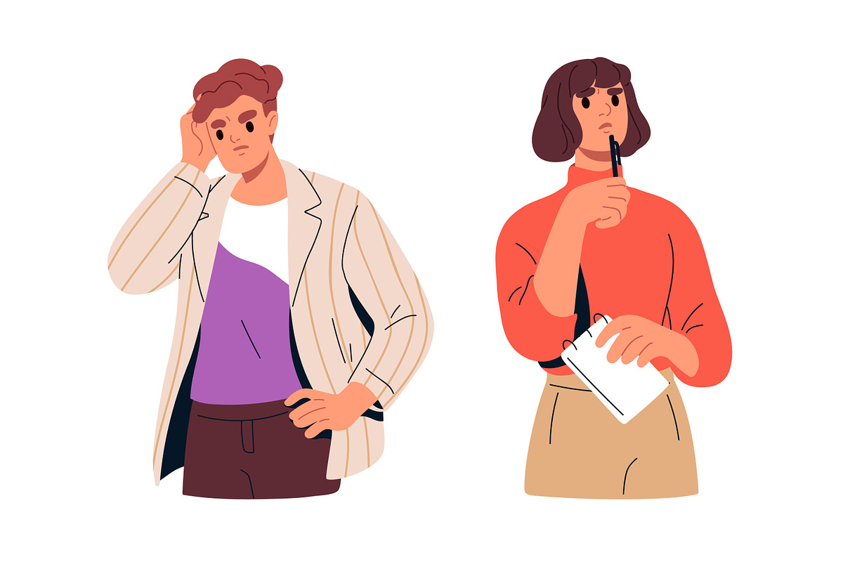 Confused people in doubts set, a Person Illustration by Good Studio (Photo 3 of 5)